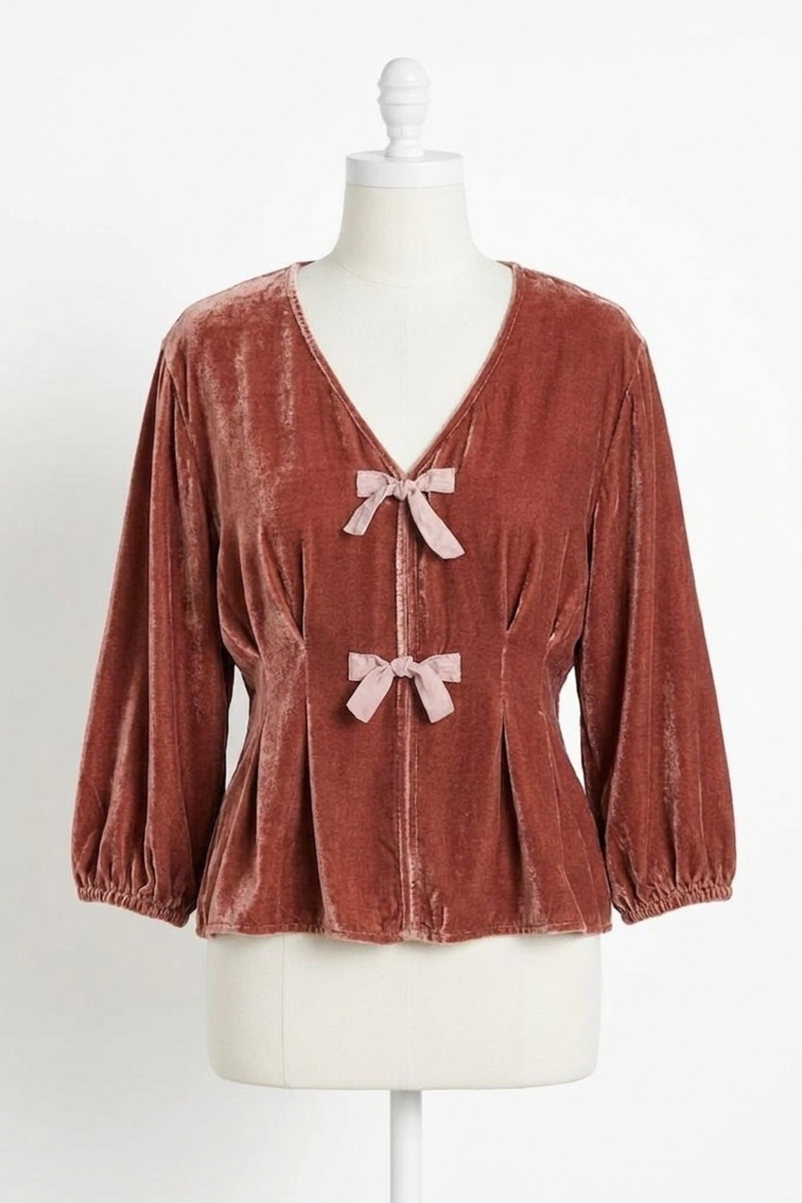 NEW VELVET BY GRAHAM & SPENCER elida top in rosegold